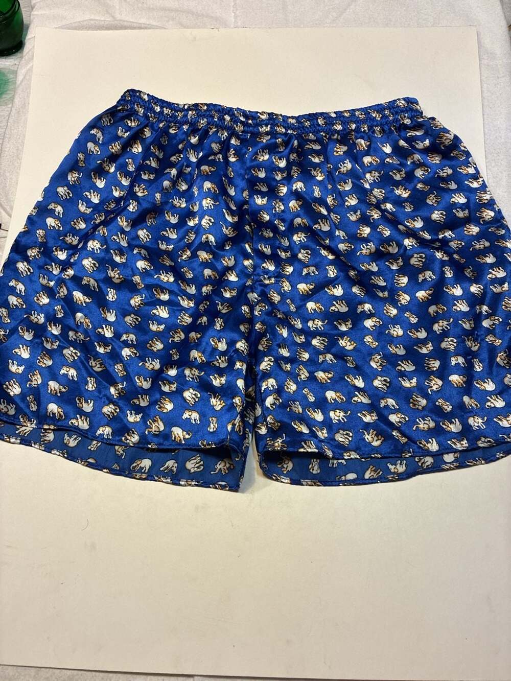 Prince 100% Silk Elephant Print Boxer Shorts XXL